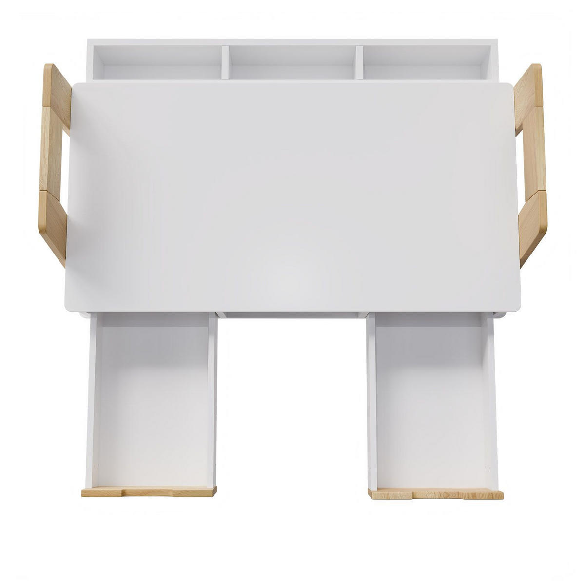 KINDERSCHREIBTISCH Fietje weiß höhenverstellbar - Weiß, Holz (94/76/63cm) - Juskys