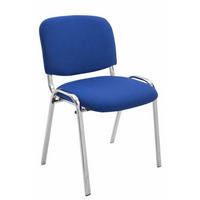 BESUCHERSTUHL Keen mit Stoffbezug, Gestell in Chromoptik / Bezug Blau - Blau/Chromfarben, Textil/Metall (53/83/53cm) - TPFLiving