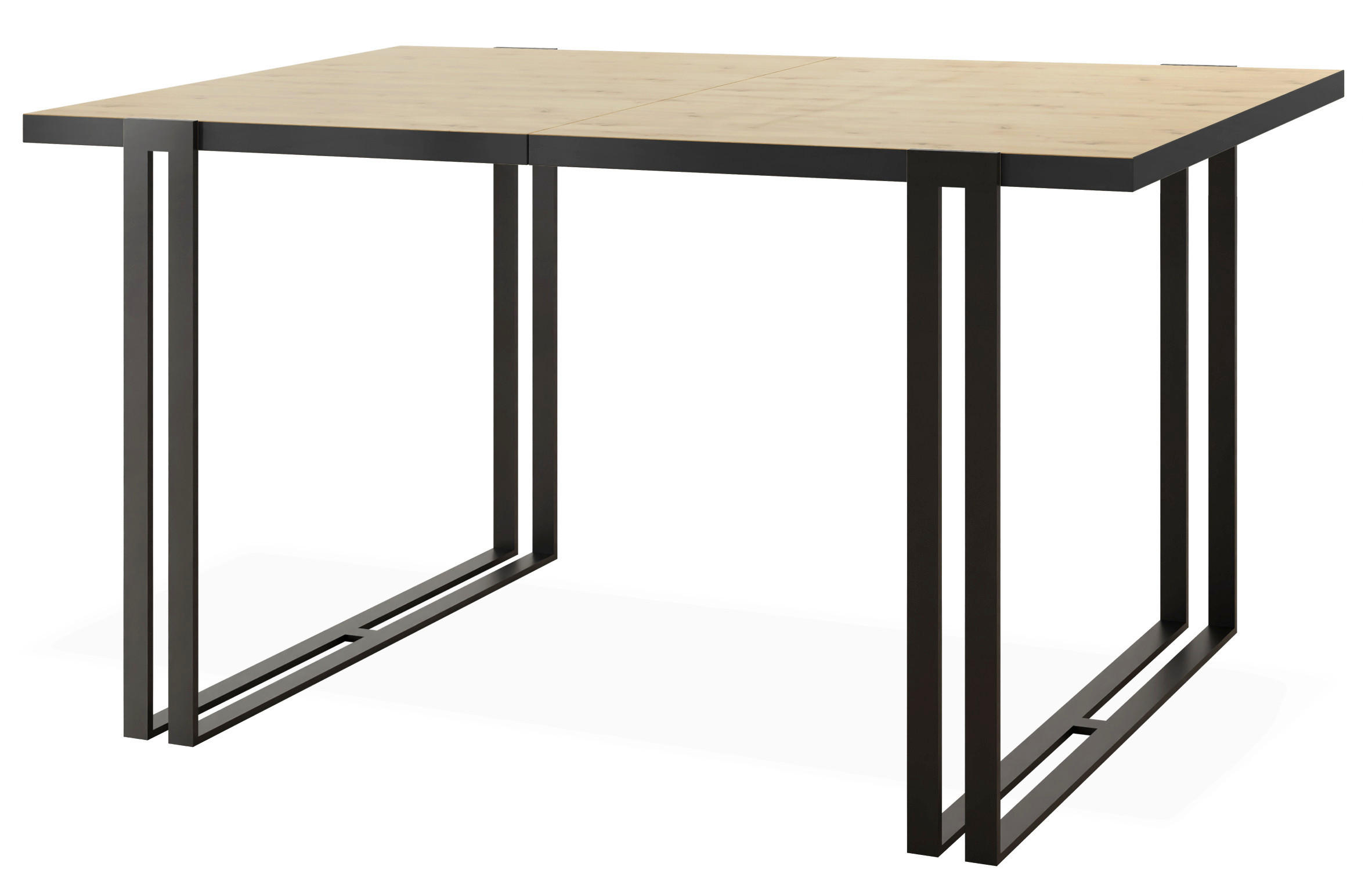 ESSTISCH Marina rechteckig ausziehbar, Artisan Eiche 160-260/90/76 cm - Schwarz/Eiche Artisan, Holzwerkstoff/Metall (160/90/76cm) - WFL GROUP