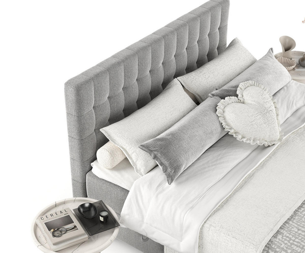 BOXBETT Divine Grau 140/200 cm - Schwarz/Grau, Holz/Holzwerkstoff (140/200cm) - Maison de Reve