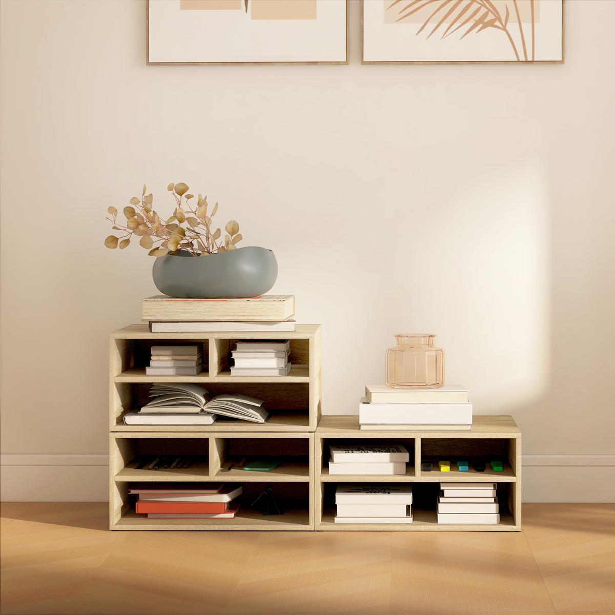AKTENREGAL DE-14429 3 Fächer für Drucker Holzoptik - Naturfarben, Holzwerkstoff (40/22.5/47cm) - ComfortXL