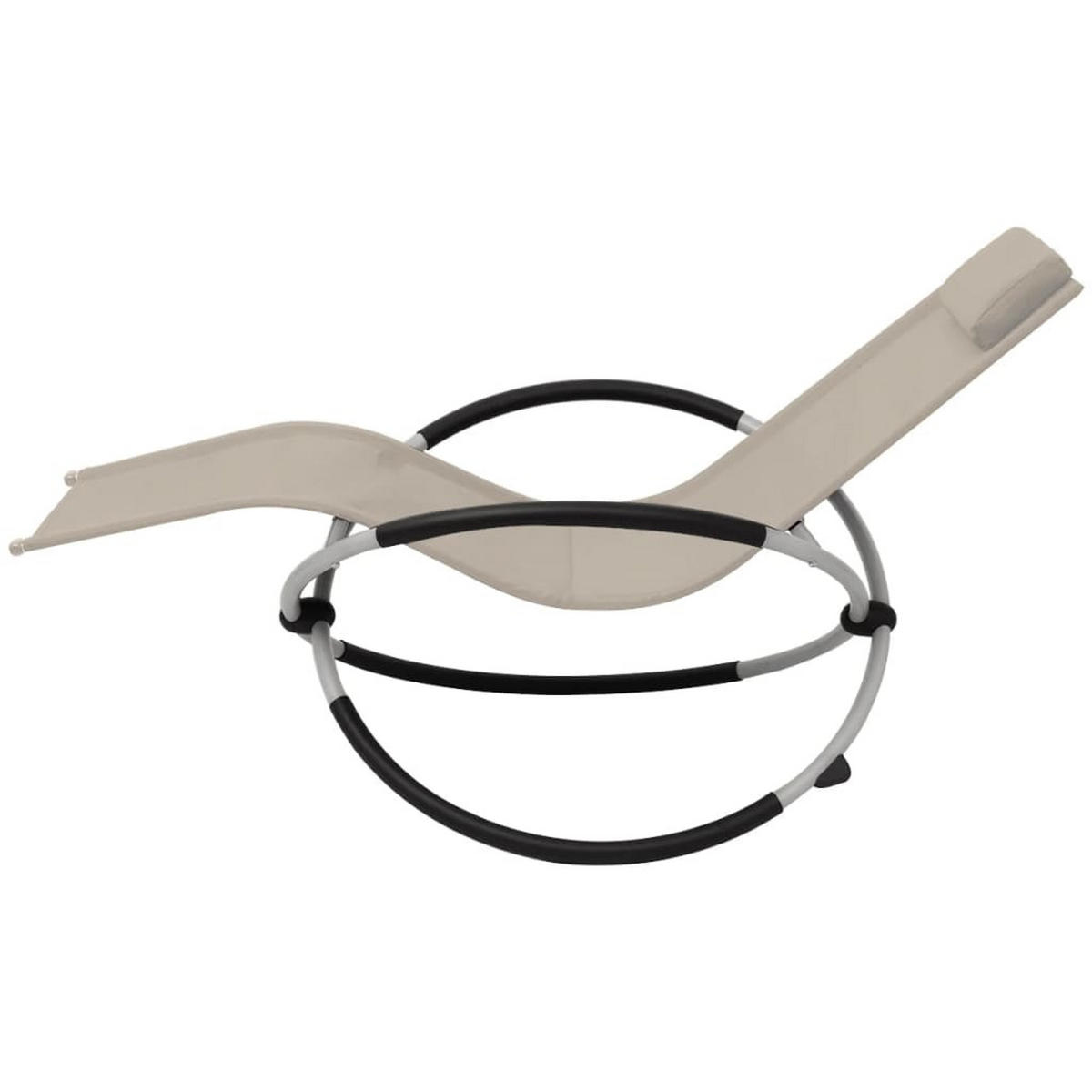 SONNENLIEGE Geometrisch Stahl Creme - Braun, Metall (74/85/144cm) - furnicato