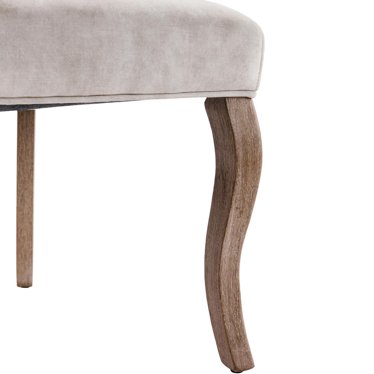 ESSZIMMERSTUHL 2er Set Samt Hellbeige hohe Rückenlehne Holz - Hellbraun, Textil (51/97/47cm) - FLIEKS
