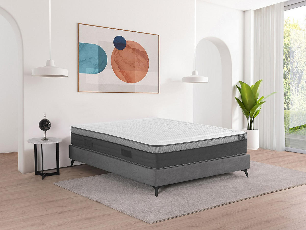 STANDARDMATRATZE - 2 Personen - stoff - weiß Asgard - Weiß, Textil (160/200cm) - Vente-Unique