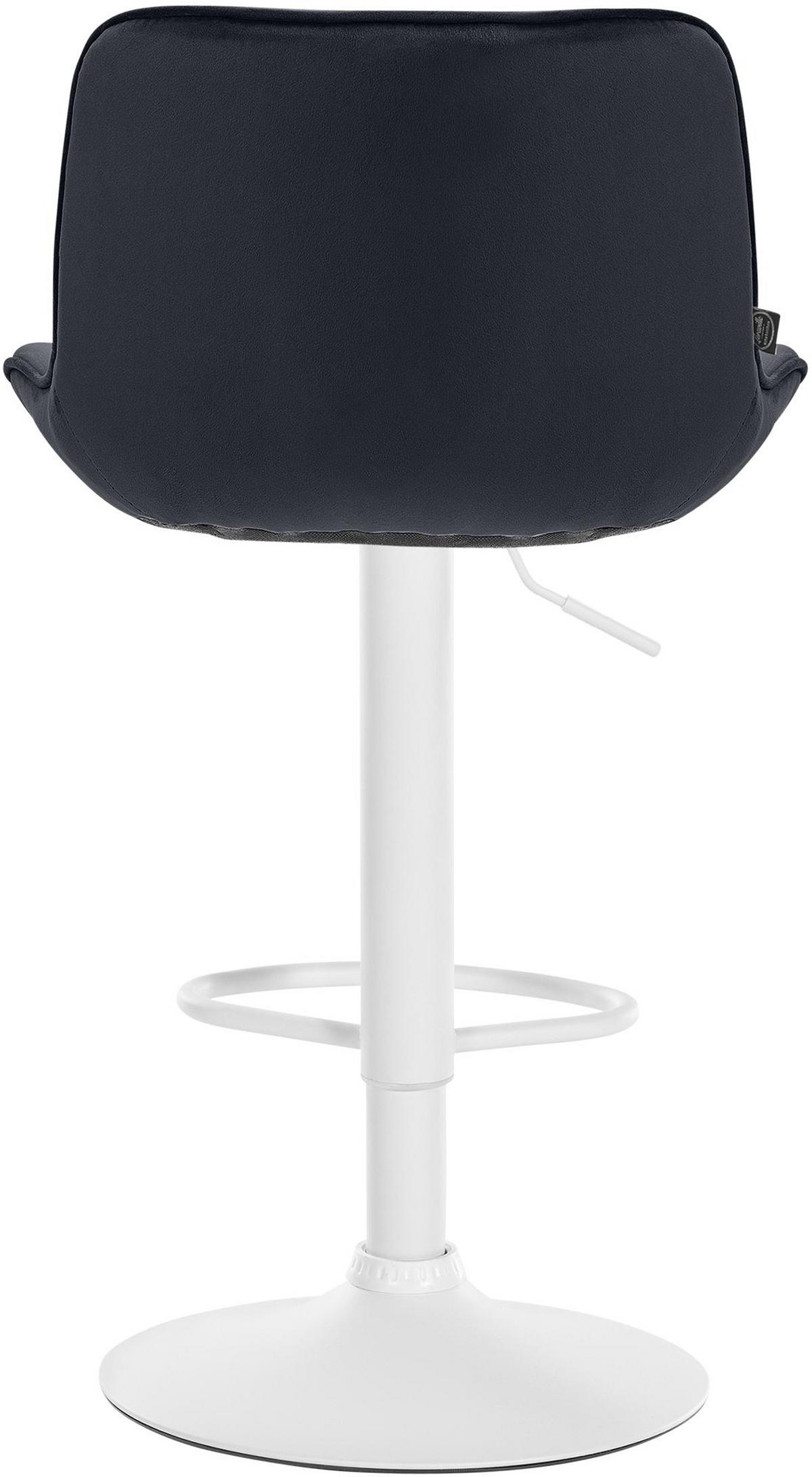BARHOCKER Vulcano Samt weiß schwarz - Schwarz/Weiß, Textil/Metall (49/106/51cm) - TPFLiving