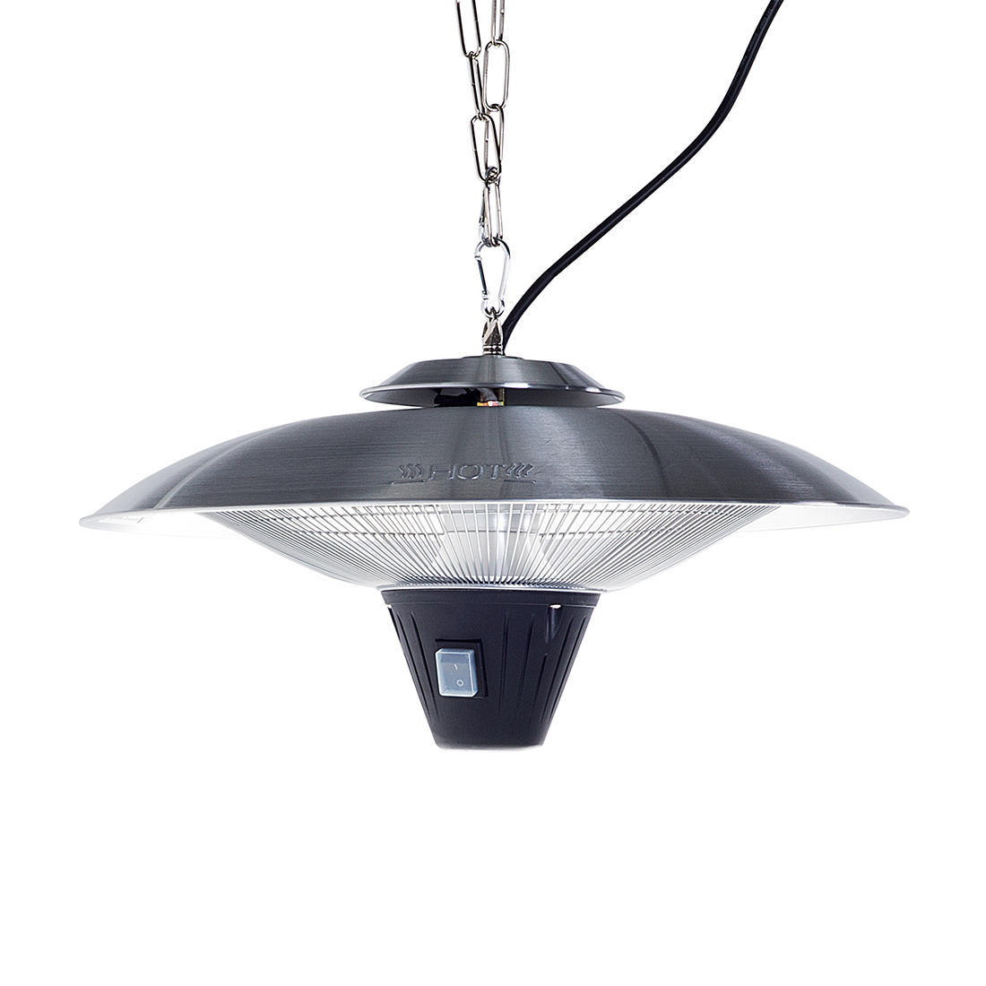 TERRASSENSTRAHLER Silber Kaba - Silberfarben/Schwarz, Metall (51/23/51cm) - Beliani
