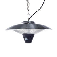 TERRASSENSTRAHLER Silber Kaba - Silberfarben/Schwarz, Metall (51/23/51cm) - Beliani