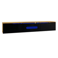 TV Lowboard LED 180 cm, 3 Türen, Schwarz Holz - Schwarz, Holz (180/30/35cm)