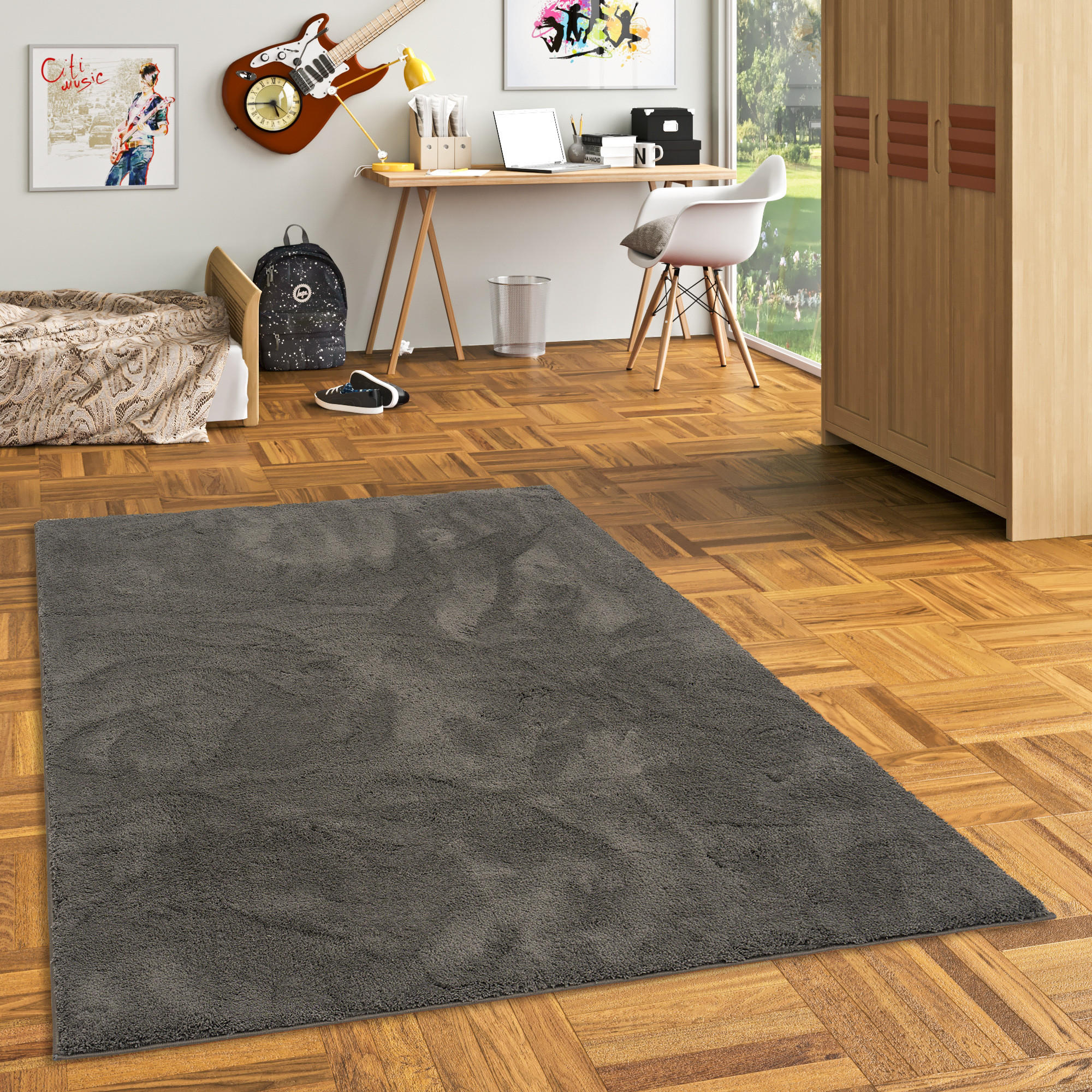 KINDERTEPPICH SUPER SOFT HOCHFLOR SILKY KIDS - Anthrazit, Textil (140/200cm) - Pergamon