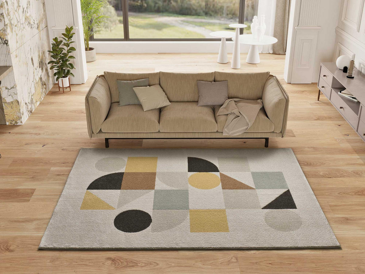 WEBTEPPICH im skandinavischen Stil Beige Domus 160/230 cm - Beige/Multicolor, Naturmaterialien/Textil (160/230cm) - Atticgo