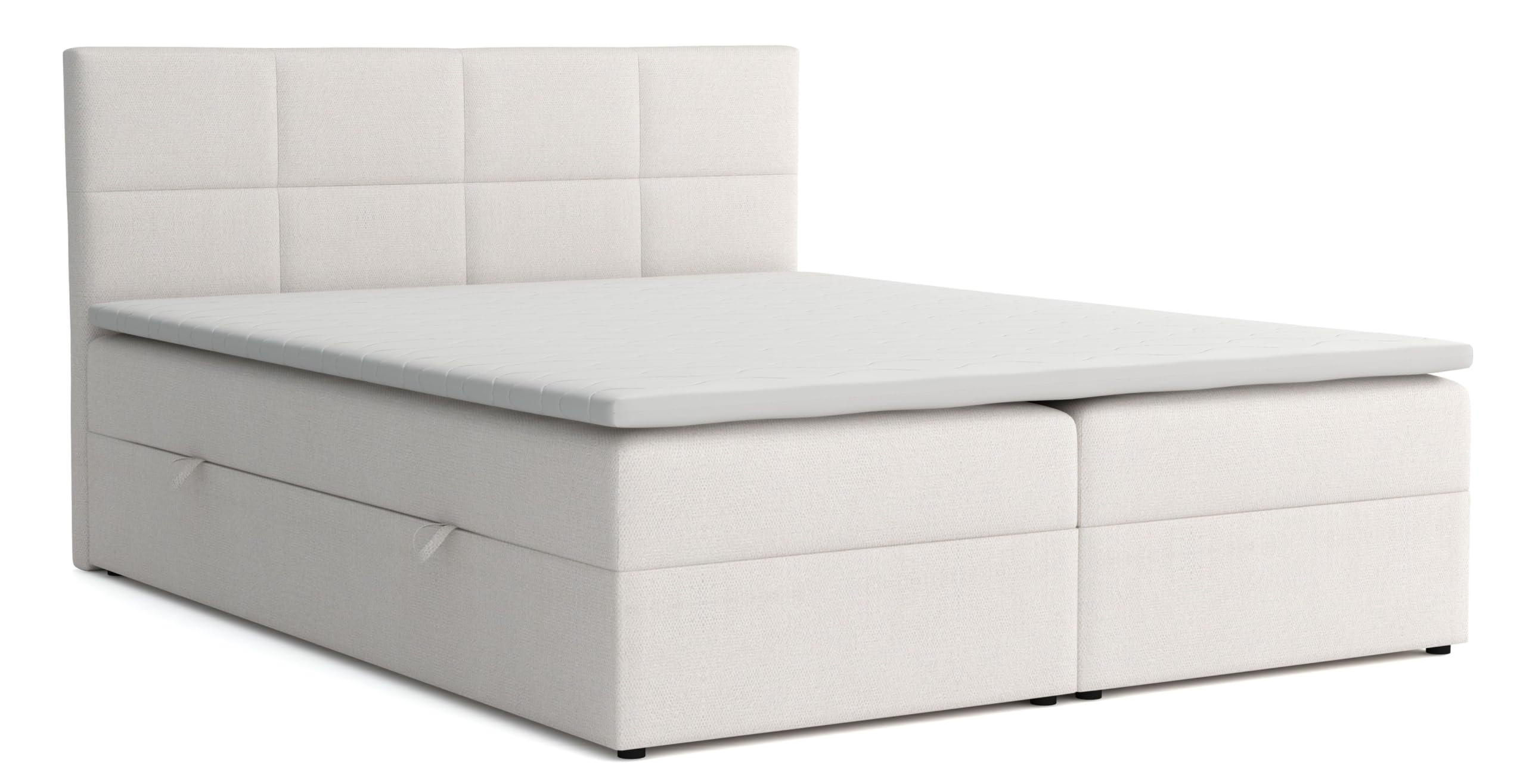 BOXBETT Betty mit Bettkästen und Matratze H2/H3 180 x 200 cm - Beige, Holzwerkstoff (180/200cm) - VENASI MÖBEL