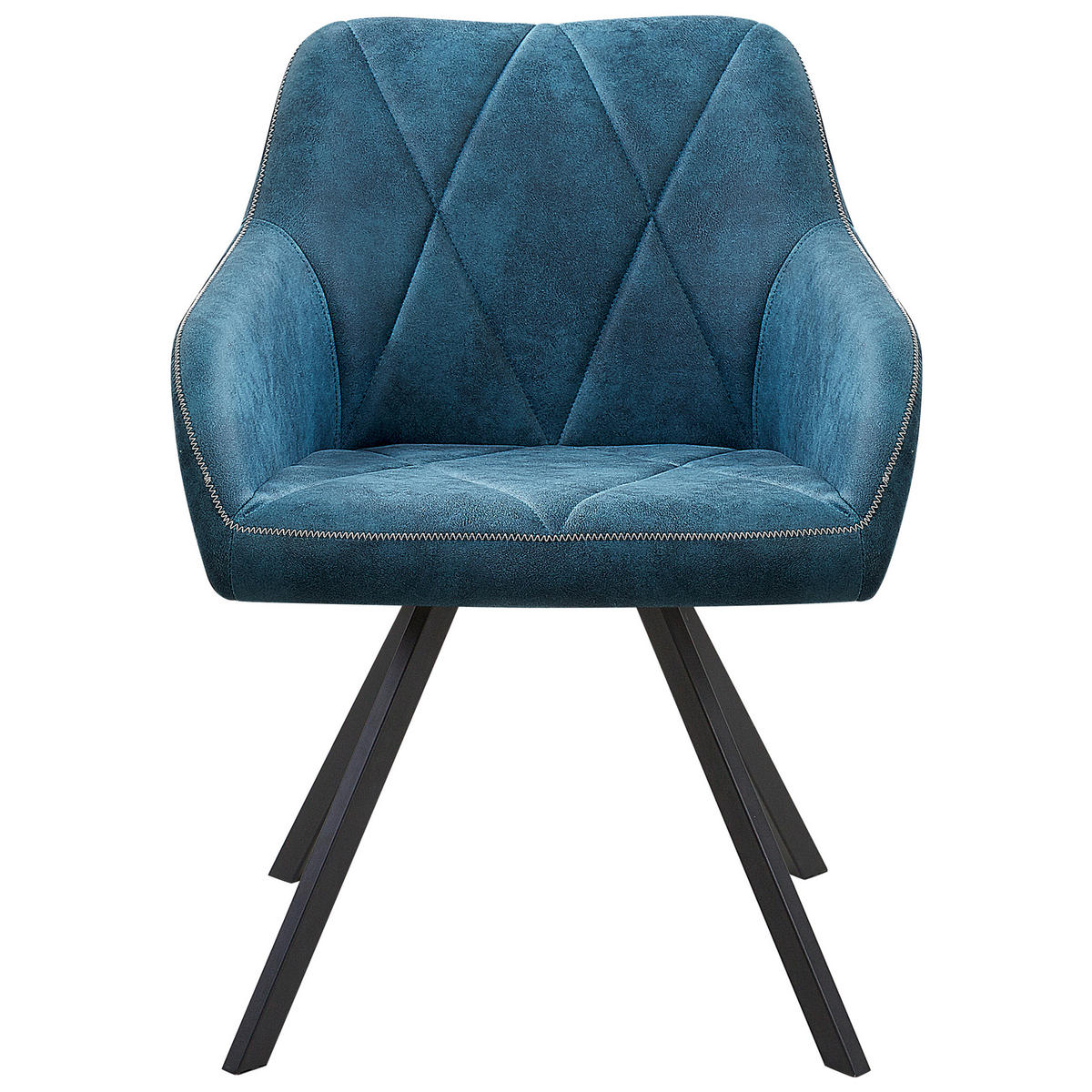 JÍDELNÍ ŽIDLE sada 2 ks čalounění Modrá Monee - modrá, kov/textil (48/78/50cm) - Beliani