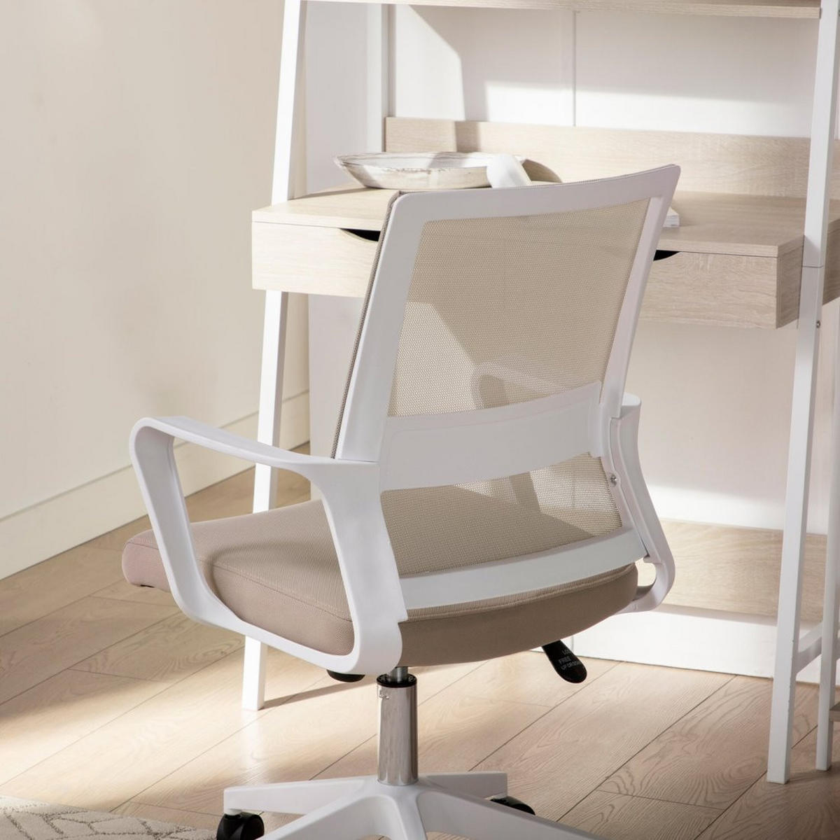 SCHREIBTISCHSTUHL Sayla Beige 60 cm x 95-105 cm - Beige, Kunststoff (60/95/60cm)