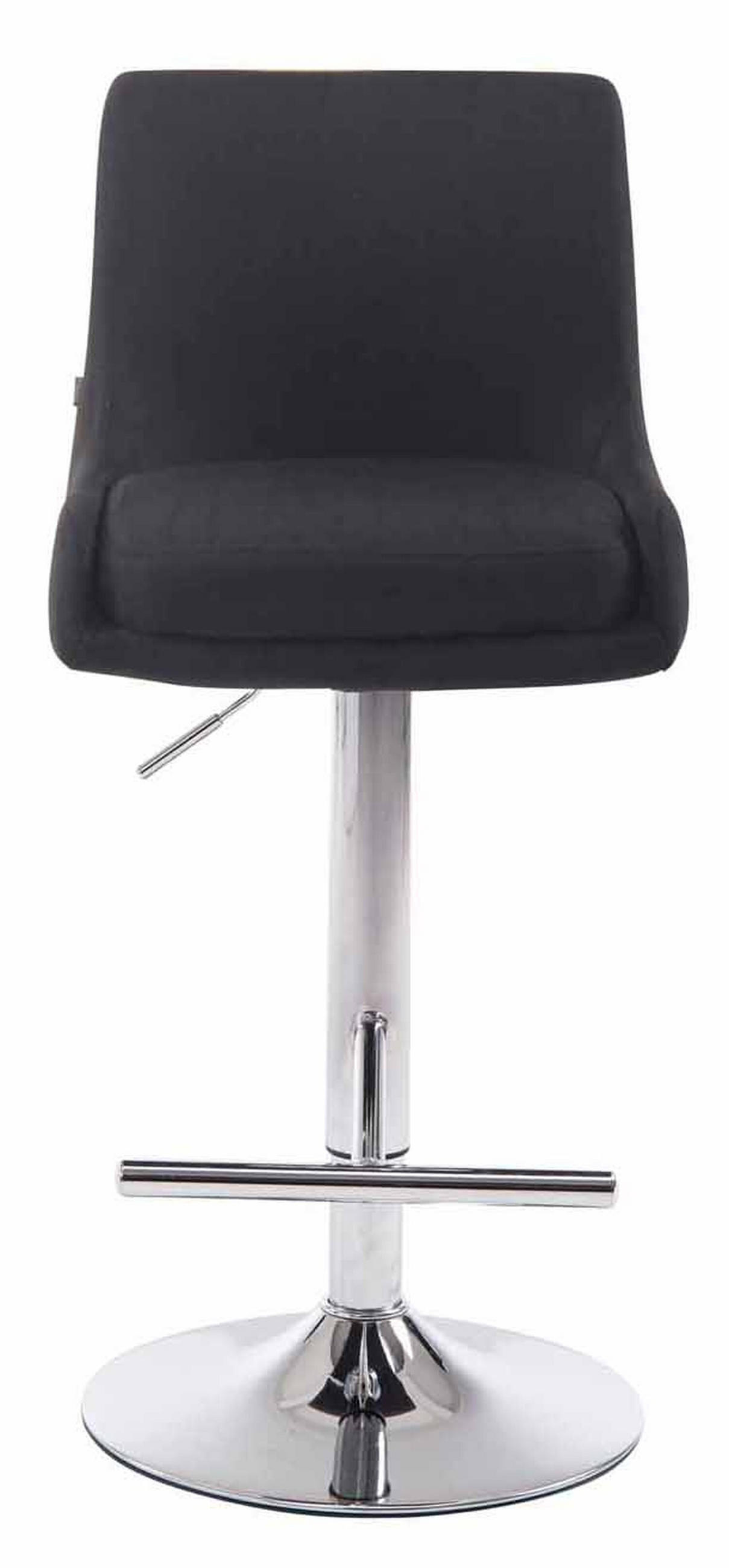 BARHOCKER Cludo, 2er Set, Gestell Metall in Chromoptik, Stoff Schwarz - Chromfarben/Schwarz, Textil/Metall (43/100/50cm) - TPFLiving