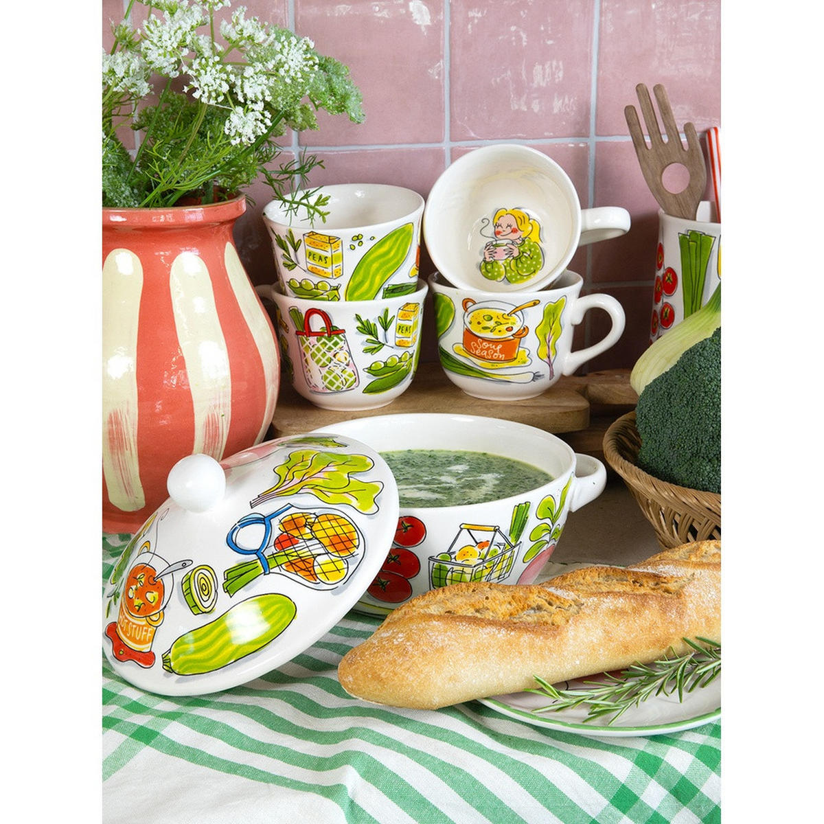 SUPPENSCHALE Green Soup in Bunt - 14cm - Multicolor, Keramik (12.7/16.2/9.7cm) - Blond Amsterdam