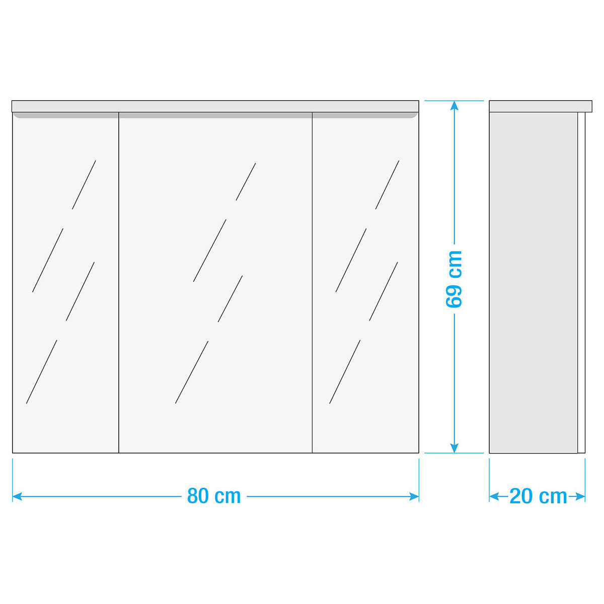 SPIEGELSCHRANK - Inklusive Beleuchtung - Eiche Artisan, Holzwerkstoff (80/68/20cm) - home24