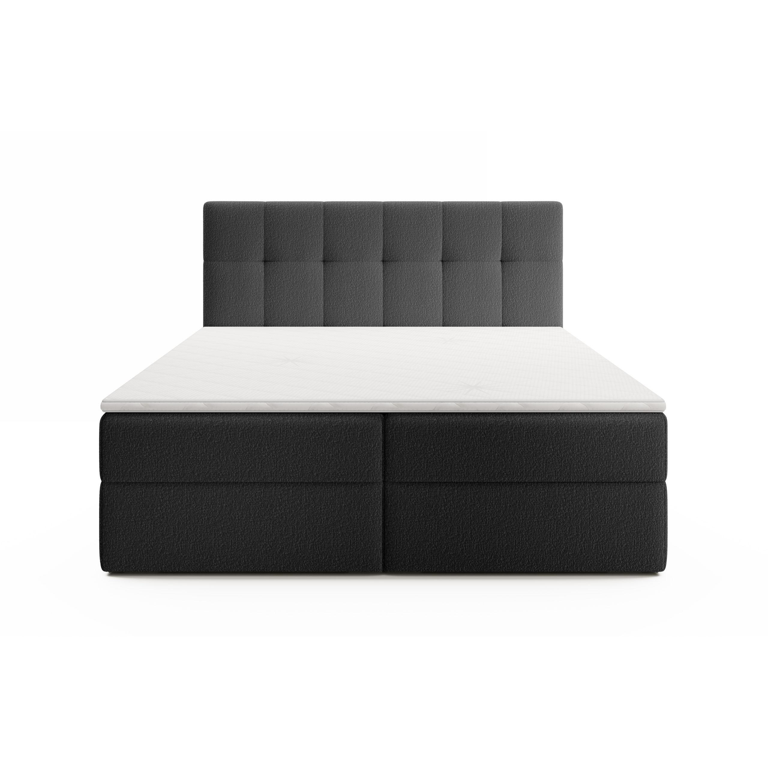 DOPPELBETT Oreno Royal 200x200 cm, Schwarz - Schwarz, Textil (200/200cm) - Fedve