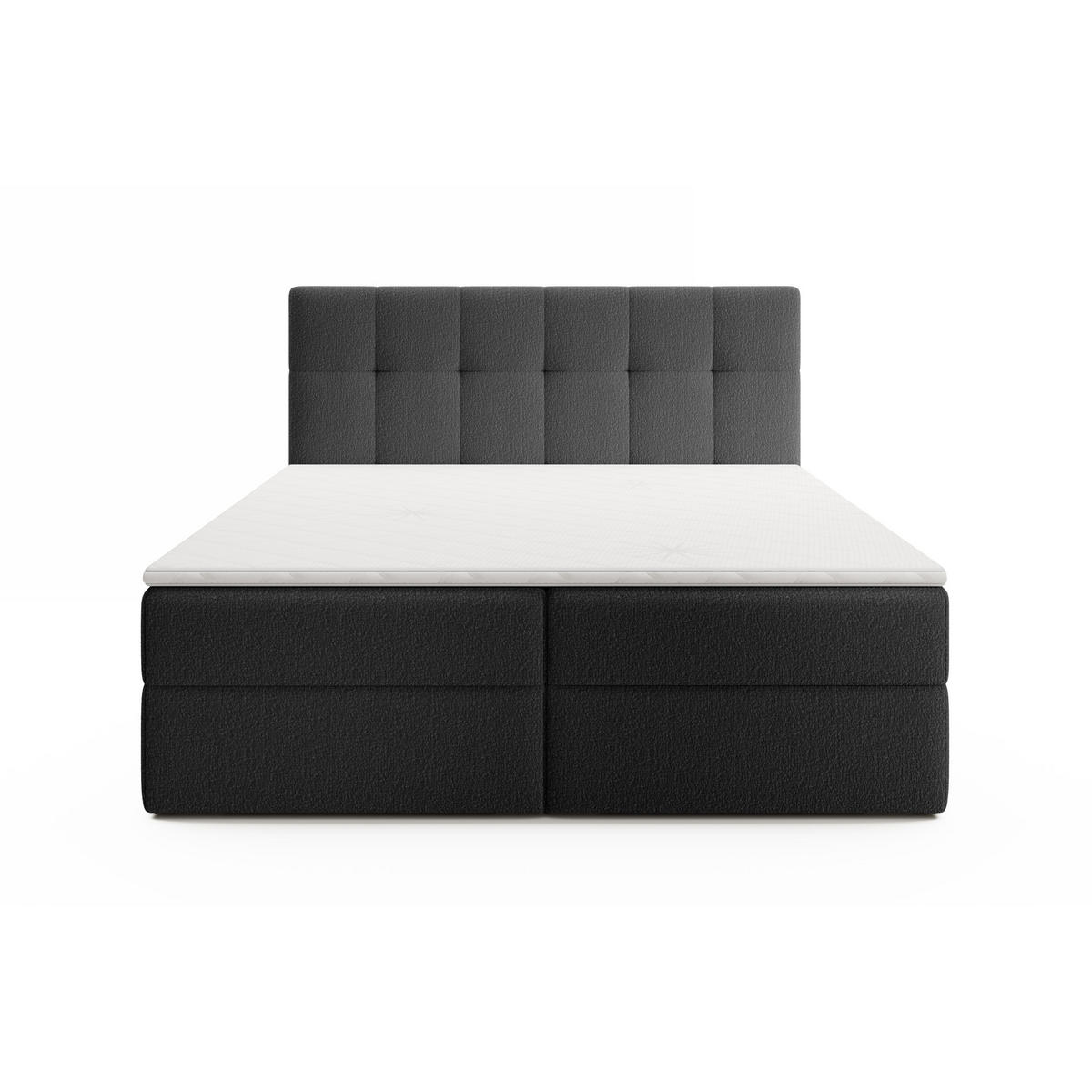 DOPPELBETT Oreno Royal 180x200 cm, Schwarz - Schwarz, Textil (180/200cm) - Fedve