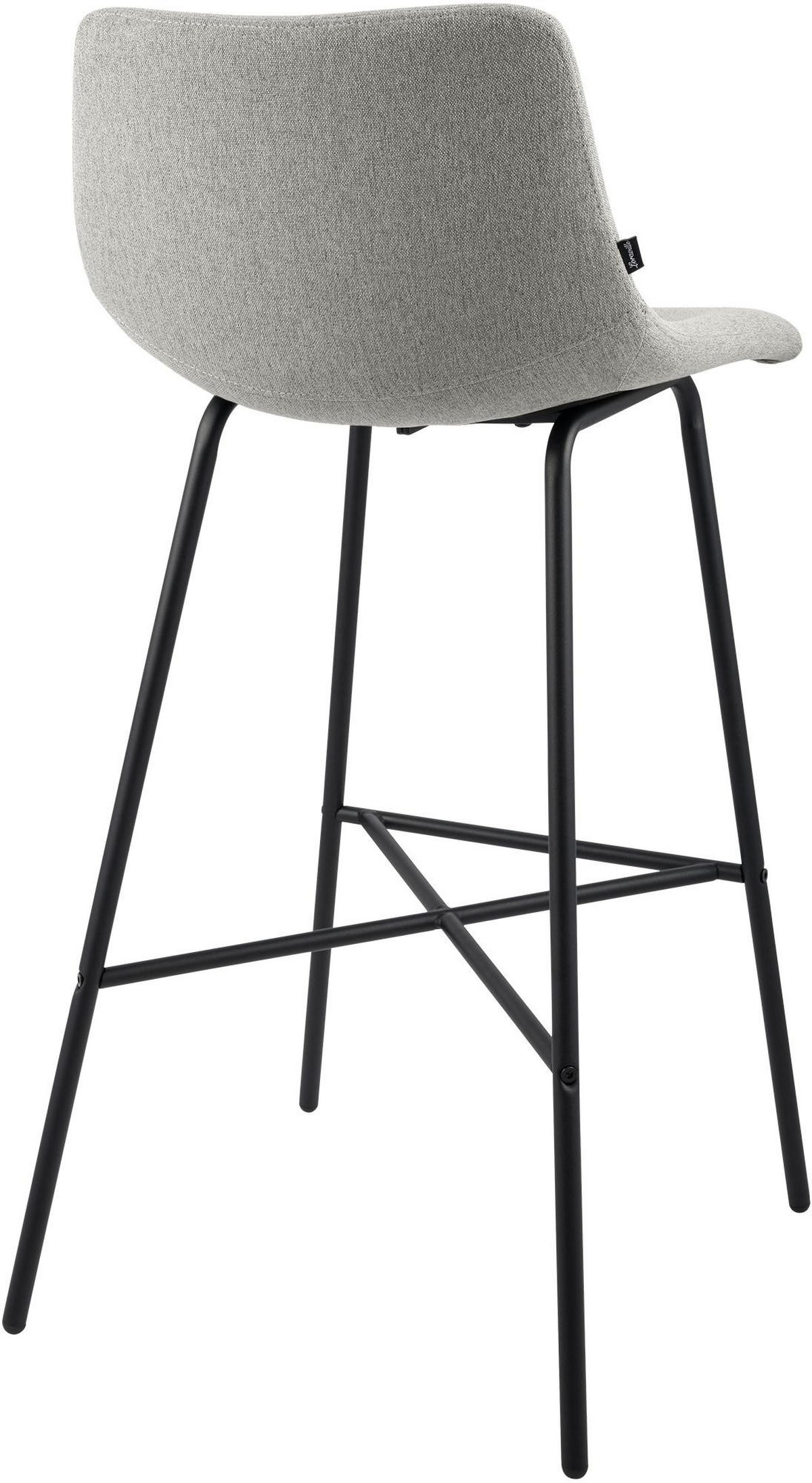 BARHOCKER Stoff Grau - Schwarz/Grau, Textil/Metall (44/98/49cm) - CLP