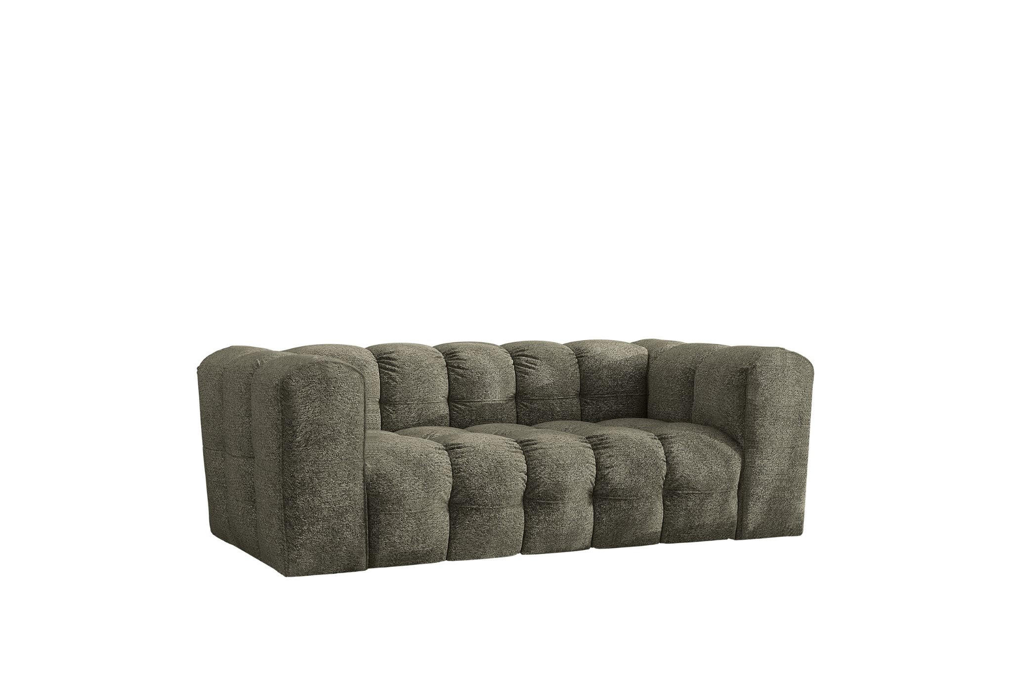 SOFA 2-Sitzer, Komfort, BALOO, stoff Schenille & Bouclé, Grün - Grün, Holz (196/75/106cm) - Kaiser Möbel