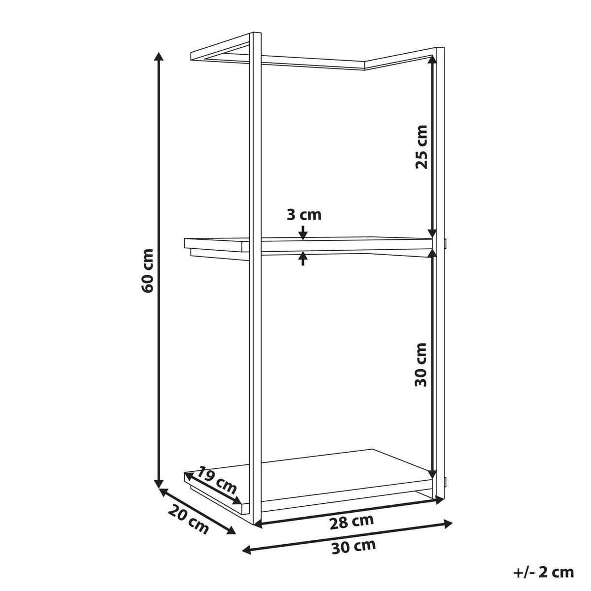RAFT DE PERETE metal negru Lolog - maro/negru, metal (30/60/20cm) - Beliani