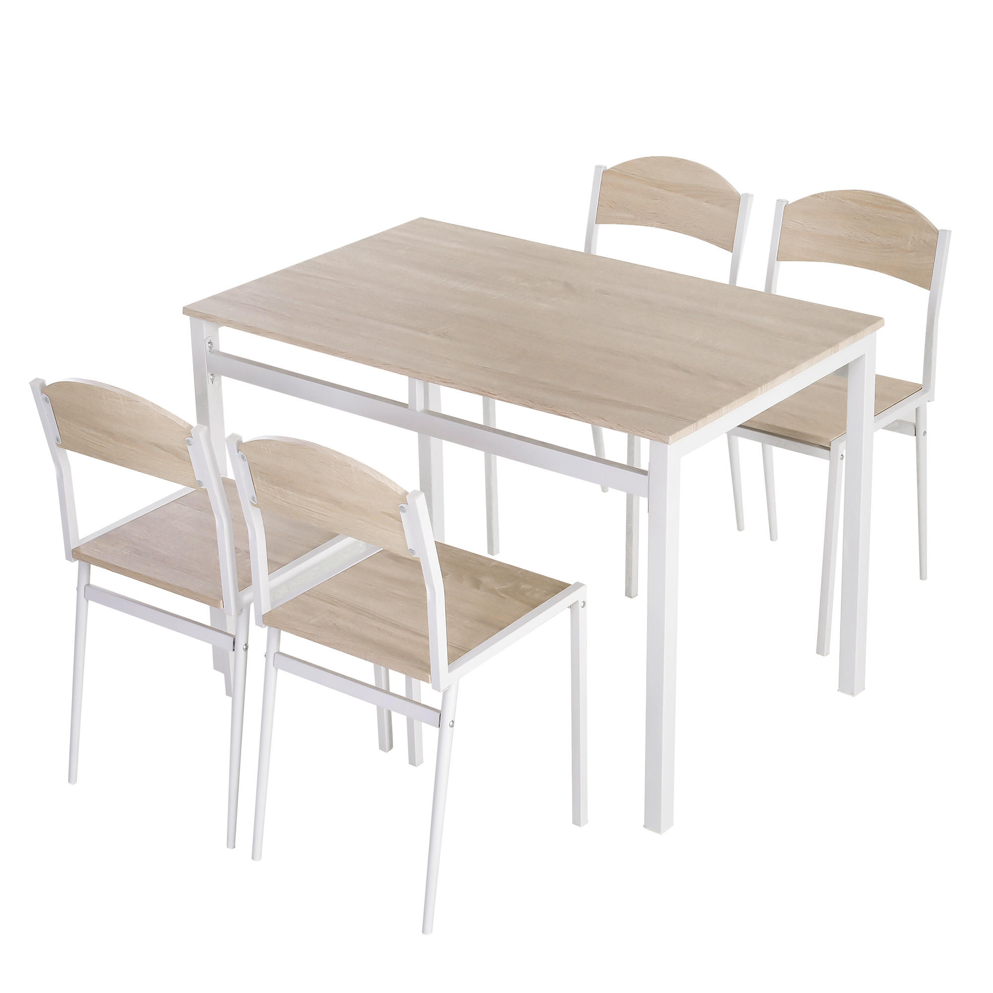ESSGRUPPE, MDF, Metall, Hellgrau - Hellgrau, Kunststoff (63/76.5/100cm) - HOMCOM