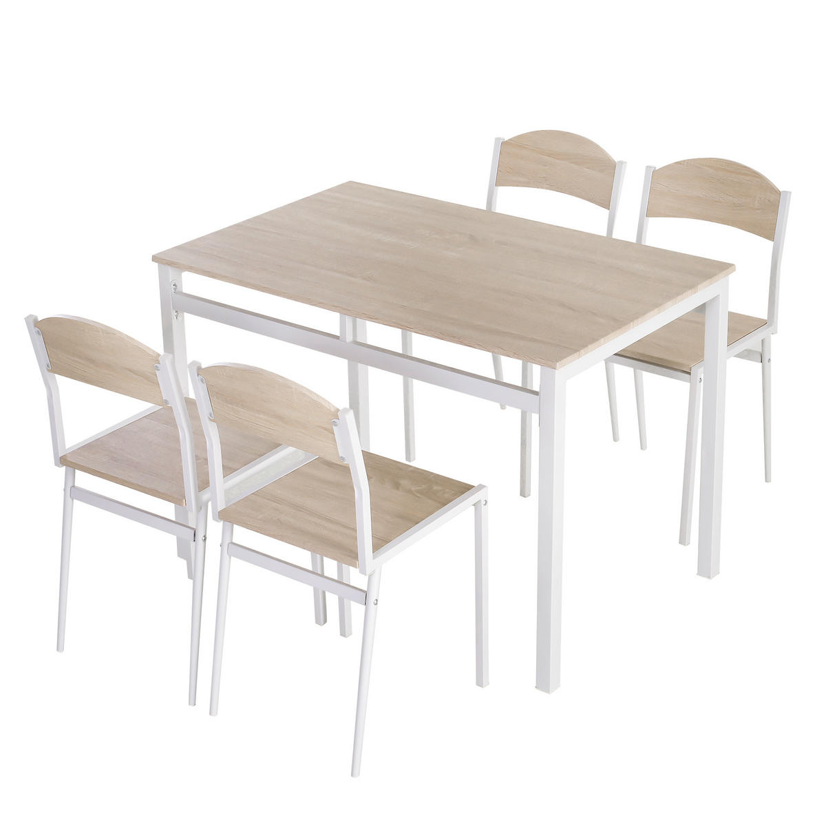 ESSGRUPPE, MDF, Metall, Hellgrau - Hellgrau, Kunststoff (63/76.5/100cm) - HOMCOM