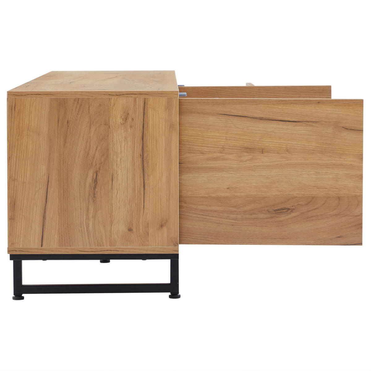 LOWBOARD 173/38/48 cm aus Holzwerkstoff mit Kabeldurchlass Holzfarben - Naturfarben, Holzwerkstoff (173/48/38cm) - Modenvie
