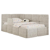 DĚTSKÁ POSTEL ARVO ALTA 90/200 - Tmavě šedá Strukturovaná látka - Vlevo - tmavě šedá, textil (90/200cm) - MKS