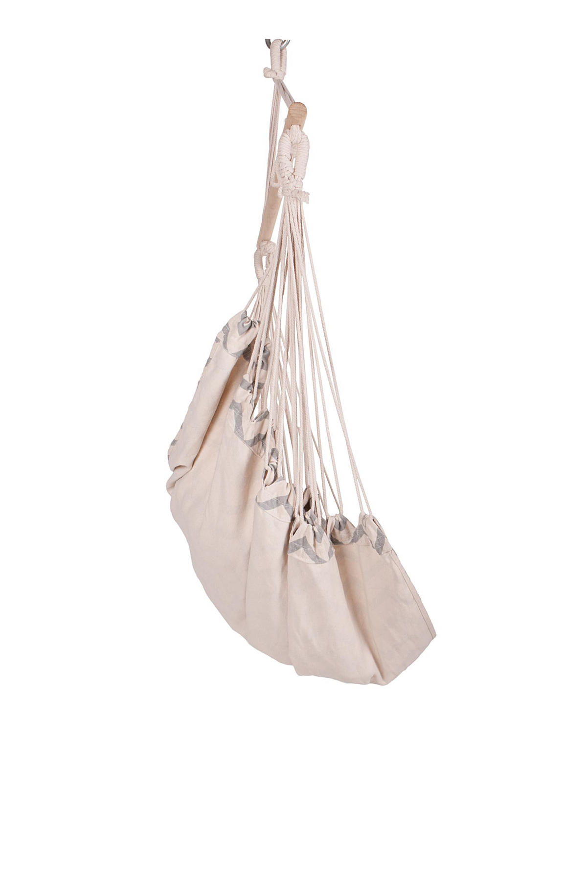 HÄNGESESSEL Mainz mit 2 Kissen Beige Hängesitz - Beige, Holz (90/120/65cm) - DELUKE