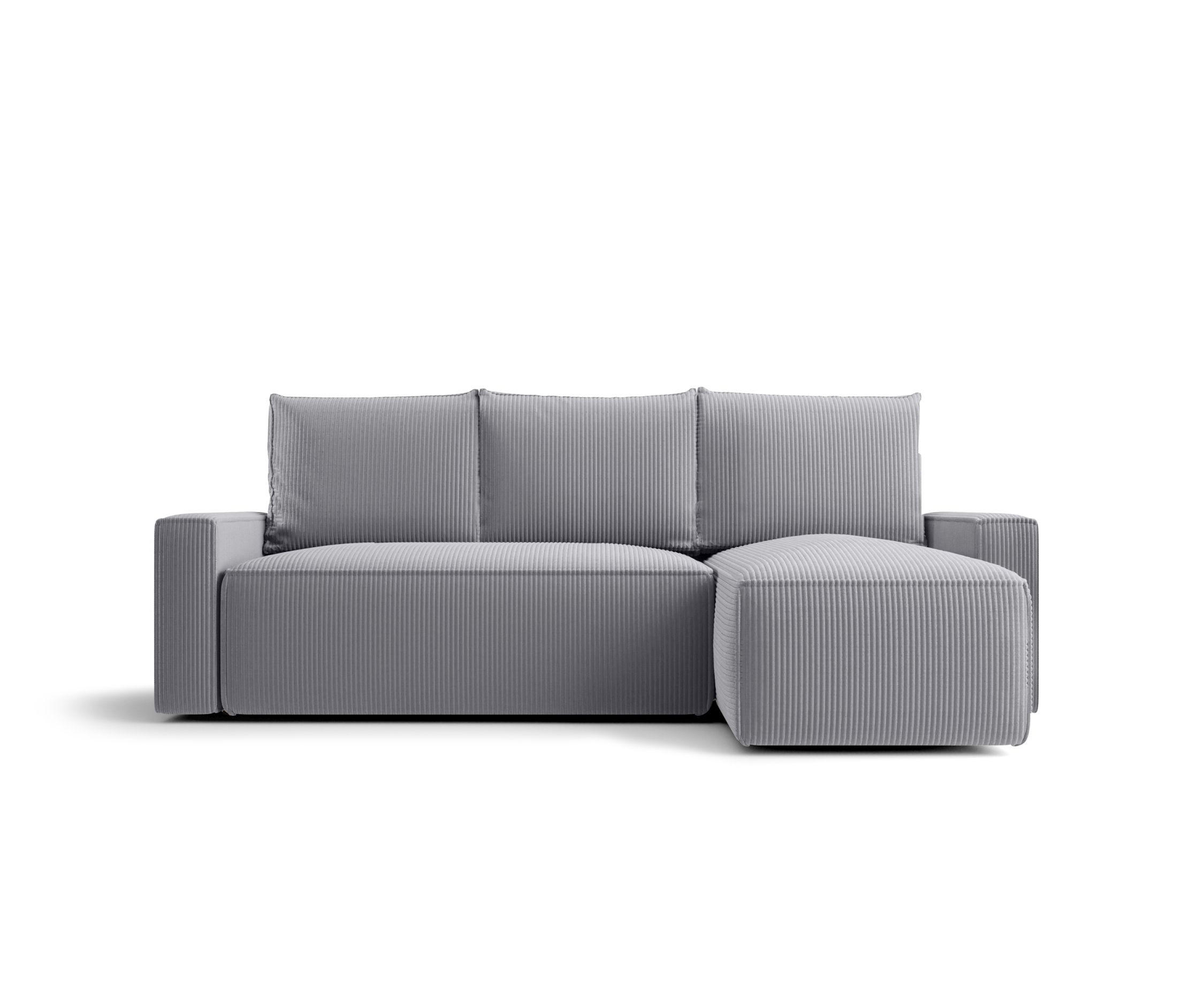 ECKSOFA mit Schlaffunktion SAVIO Poso 55 Rechts - Grau, Textil (232/140cm) - Bedante