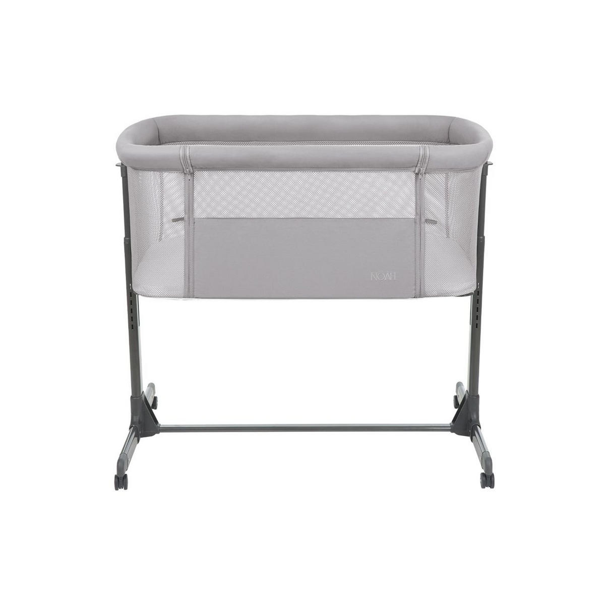 BEISTELLBETT Noah grau/schwarz 87 x 55 cm, Anti-Reflux, 6-fach höhenverstellbar, 4 Räder, Matratze - Schwarz, Metall (55/87cm) - Kikka boo
