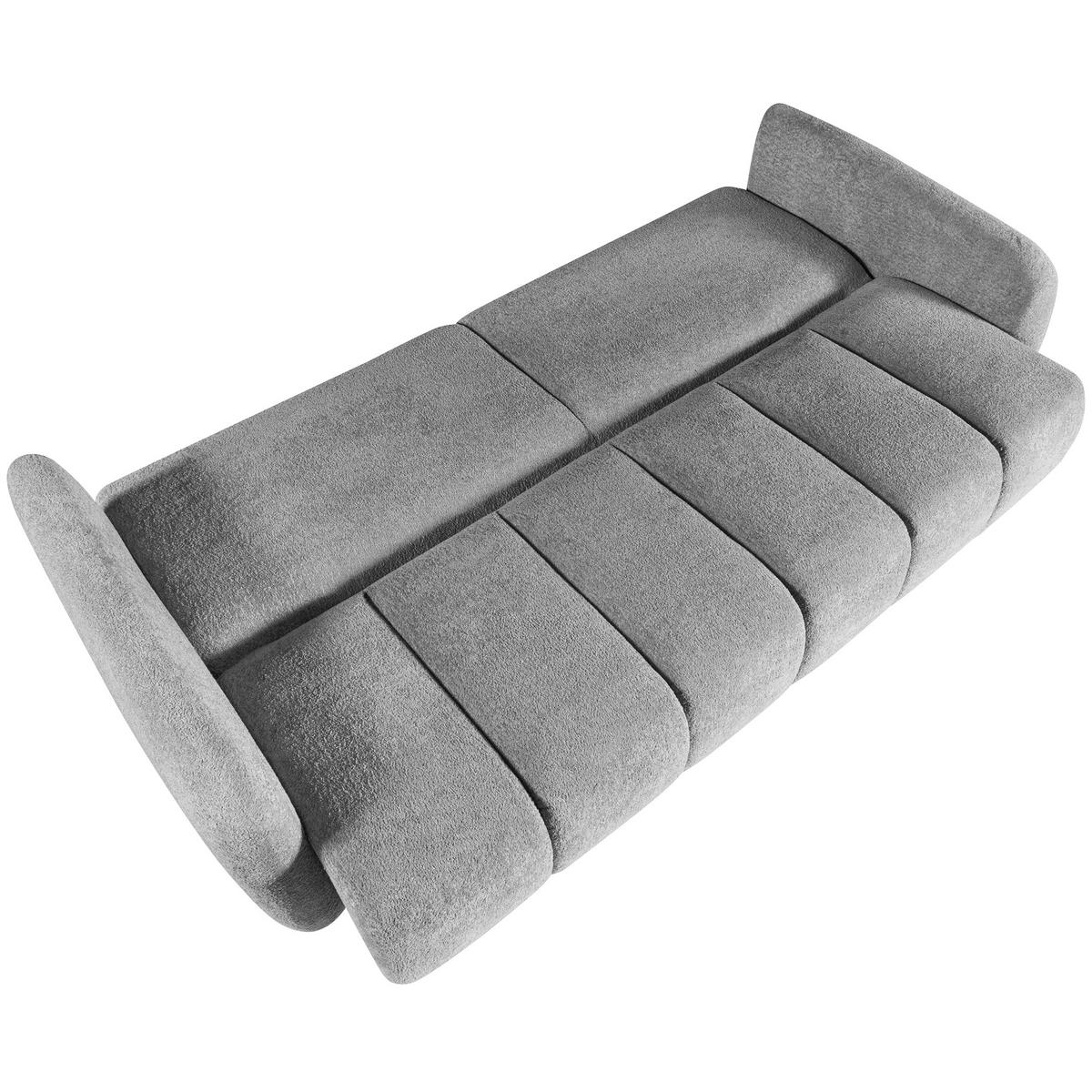 SCHLAFSOFA Carla 3-Sitzer mit Schlaffunktion, Grau - Grau, Textil (225/93/100cm) - Beautysofa