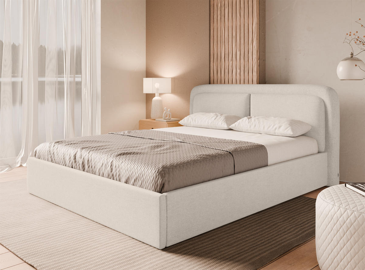 POLSTERBETT Skalo 120x200 cm, Sandbraun - Beige, Textil (120/200cm) - Fedve