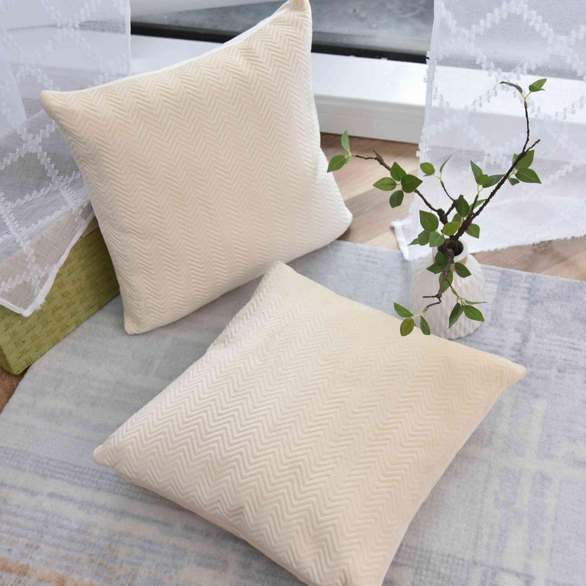 DEKOKISSEN Greta 45x45 cm Creme - Creme, Textil (45/45cm)