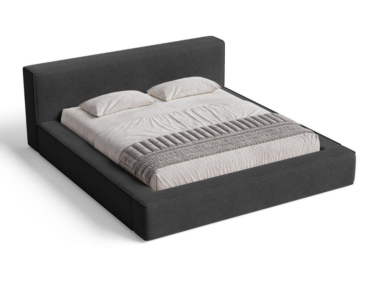 POLSTERBETT Mali 180x200 Schwarz - Schwarz, Textil (180/200cm) - Graingold