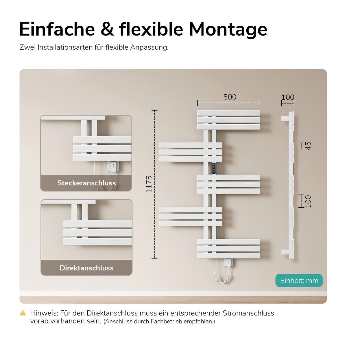 HEIZKÖRPER Elektrisch - Weiß, Metall (80/117.5/10cm) - EMKE
