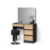 SCHMINKTISCH Imola Anthrazit/Goldkraft Eiche 120 cm mit Hocker - Anthrazit/Eiche Wotan, Holzwerkstoff (120/75/55cm) - Livinity®