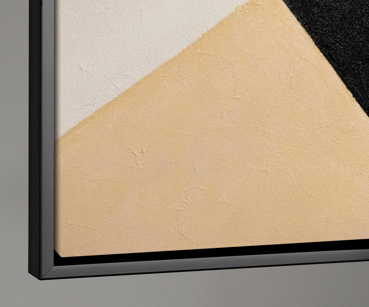 GEMÄLDE Geometrie des Gesichts Schattenfugenrahmen Schwarz 120x80 cm - Schwarz, Holz (120/80cm) - YS-art gallery