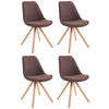BESUCHERSTUHL Toulon, 4er Set Stoff, Gestell Holz Square Natura Braun - Braun/Naturfarben, Holz/Buchenholz (48/83/56cm) - TPFLiving
