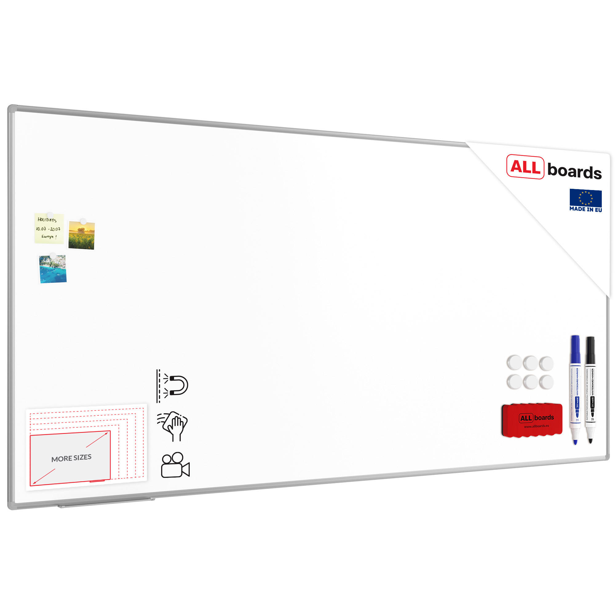 MAGNETISCHE Schreibtafel emailliert P3 - 240x120 cm - Braun, Metall (240/120/1.6cm) - ALLboards
