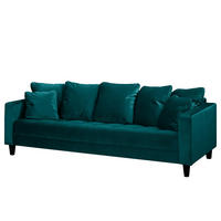 3-SITZER SOFA - Samt - Petrol, Textil (228/85/90cm) - home24
