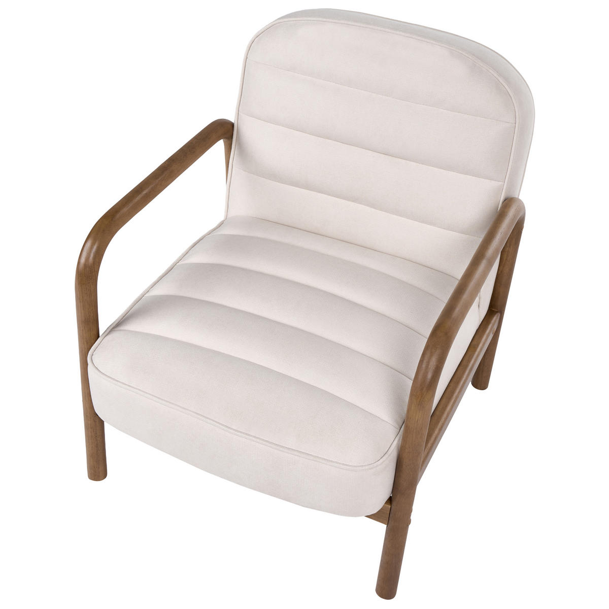 SESSEL Stoff Hellbeige Agger - Beige/Braun, Textil (67/78/81cm) - Beliani