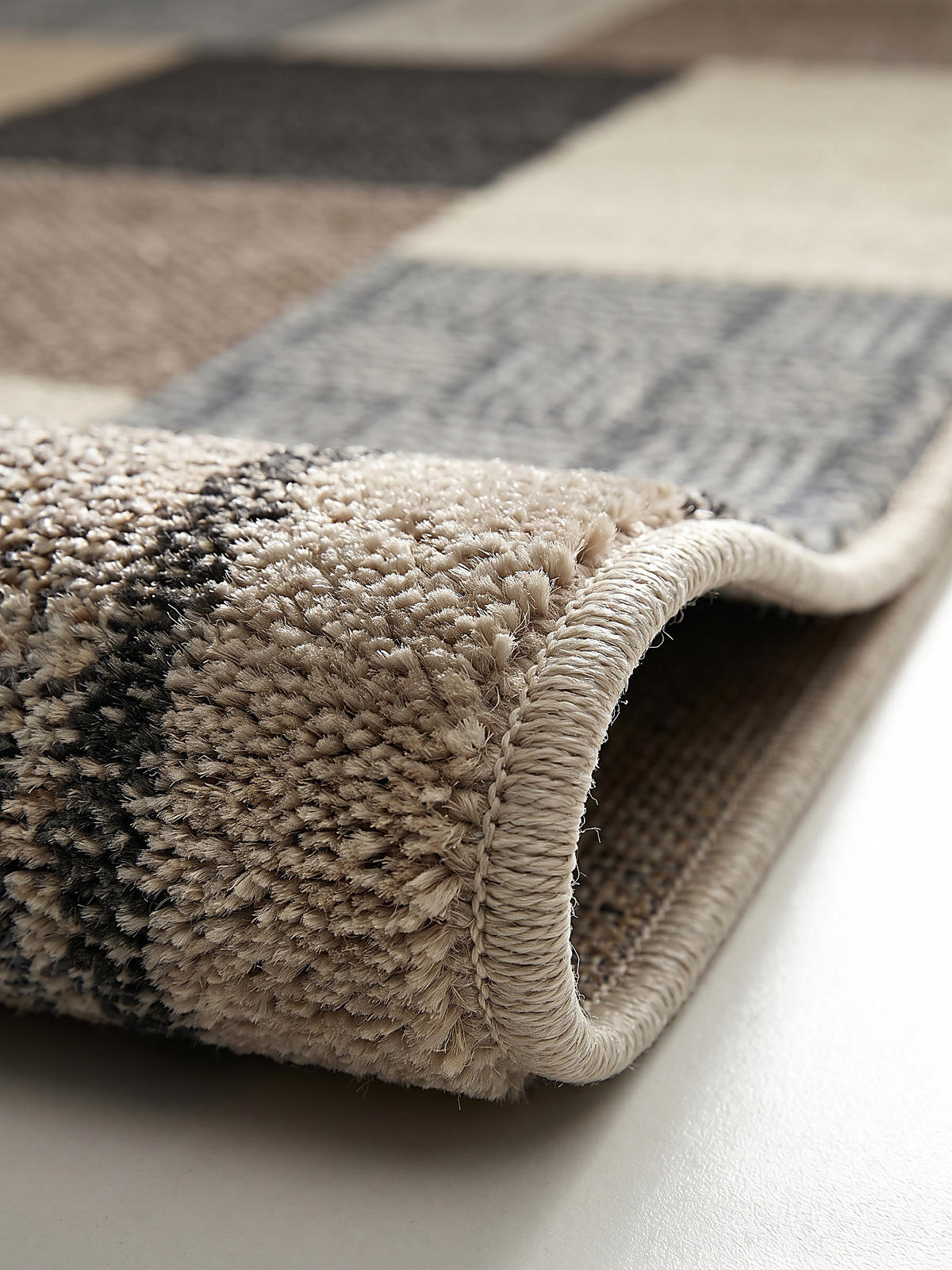 TEPPICH Niederflor Patchwork THUR Polypropylen Grau 140 x 200 cm - Beige, Textil (140/200cm) - KADIMA DESIGN