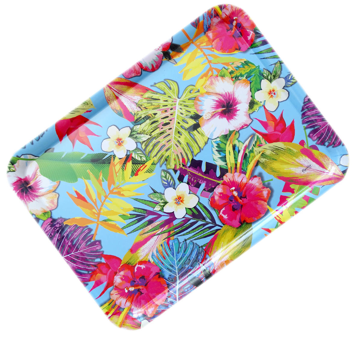 TABLETT Tropical, rechteckige Melamin Serviertablett 50x37 cm - Multicolor, Kunststoff (37/2/50cm) - Lashuma