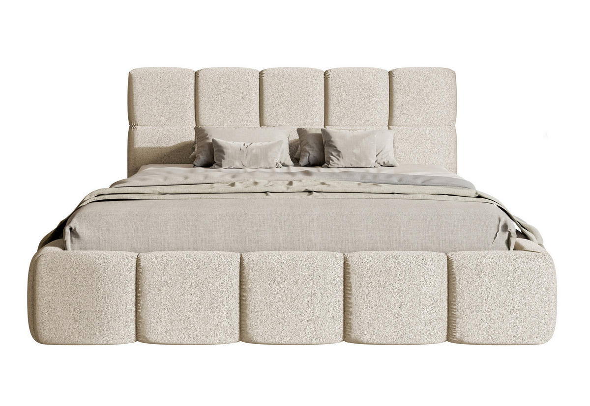 POLSTERBETT Cloudy Hellbeige Chenille 180 cm - Beige, Textil (180/200cm) - Selsey