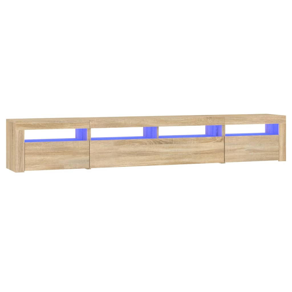 LOWBOARD mit Led-Leuchten 240/35/40 cm aus Holzwerkstoff in Sonoma-Eiche Dekor - Sonoma Eiche, Holz (240/40/35cm) - vidaXL