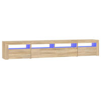 LOWBOARD mit Led-Leuchten 240/35/40 cm aus Holzwerkstoff in Sonoma-Eiche Dekor - Sonoma Eiche, Holz (240/40/35cm) - vidaXL