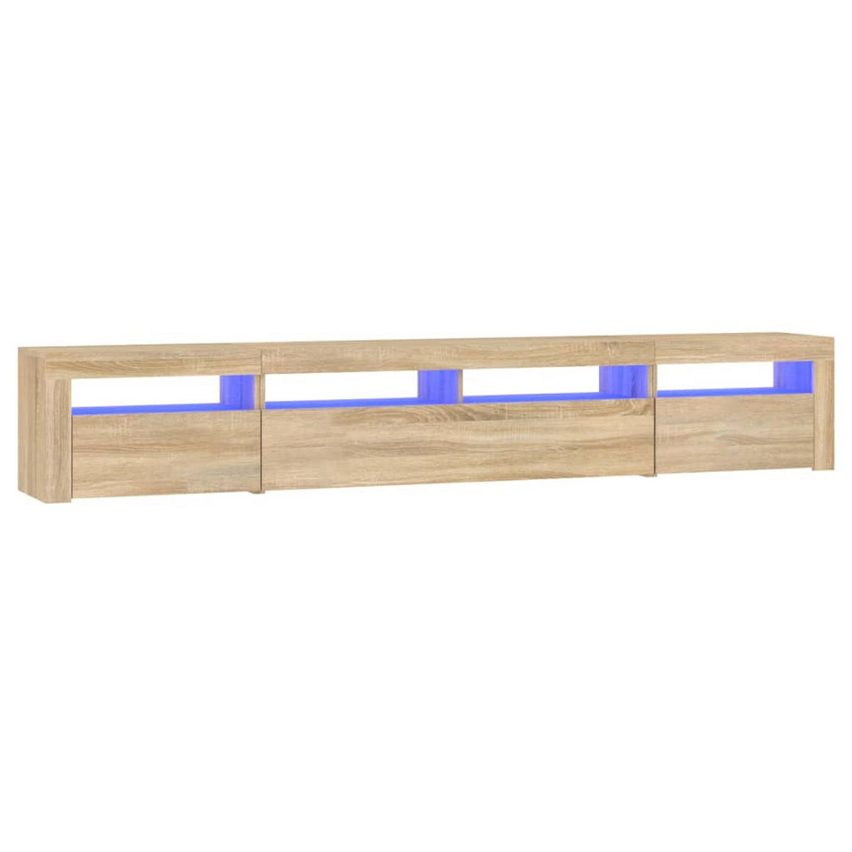 LOWBOARD mit Led-Leuchten 240/35/40 cm aus Holzwerkstoff in Sonoma-Eiche Dekor - Sonoma Eiche, Holz (240/40/35cm) - vidaXL