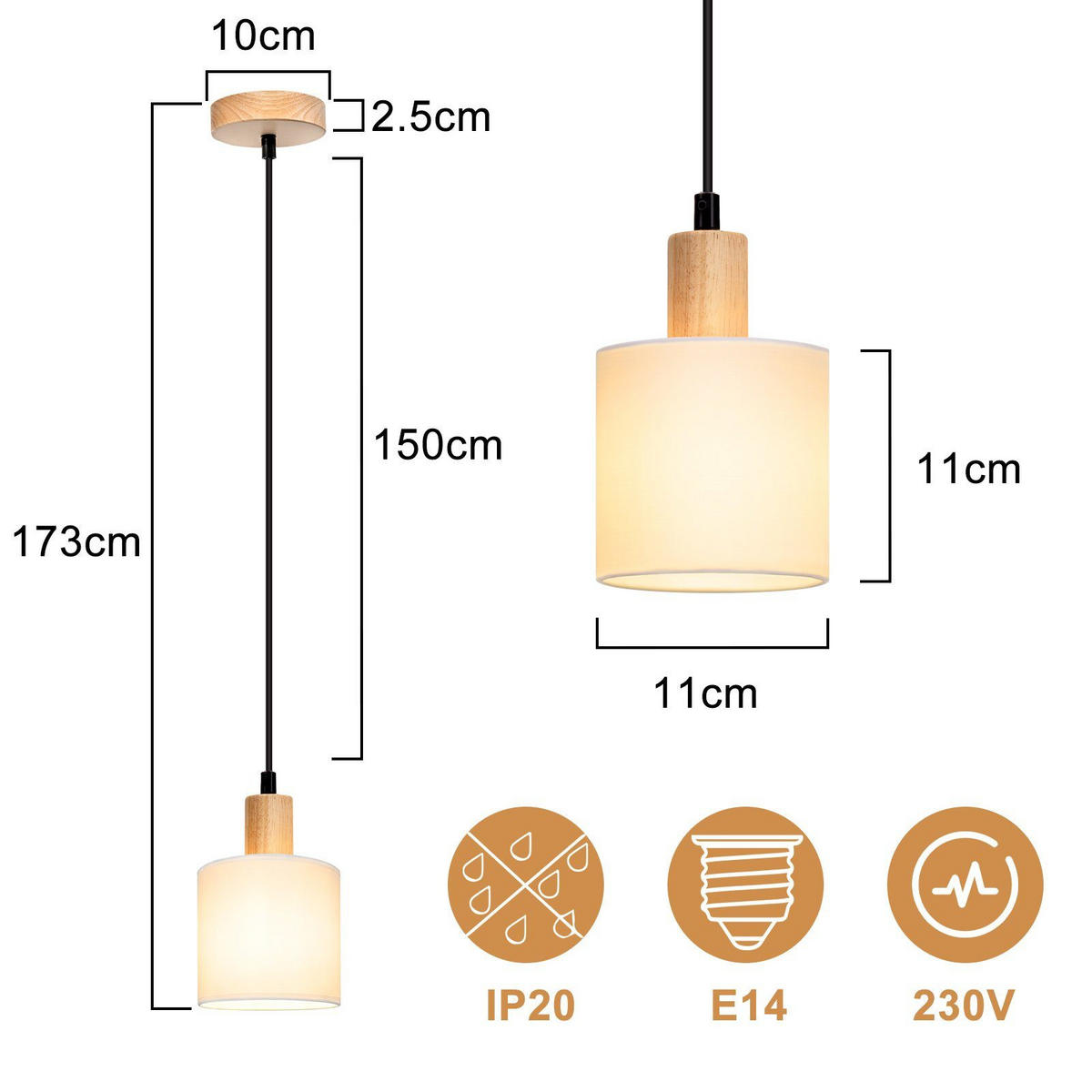 PENDELLEUCHTE Maximilian 10/2.5/173 cm - Weiß, Metall (10/2.5/173cm) - ZMH